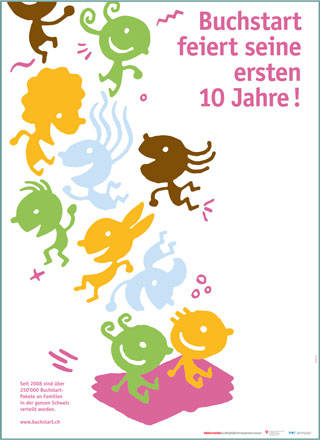 Poster "10 anni Nati per leggere" in tedesco
